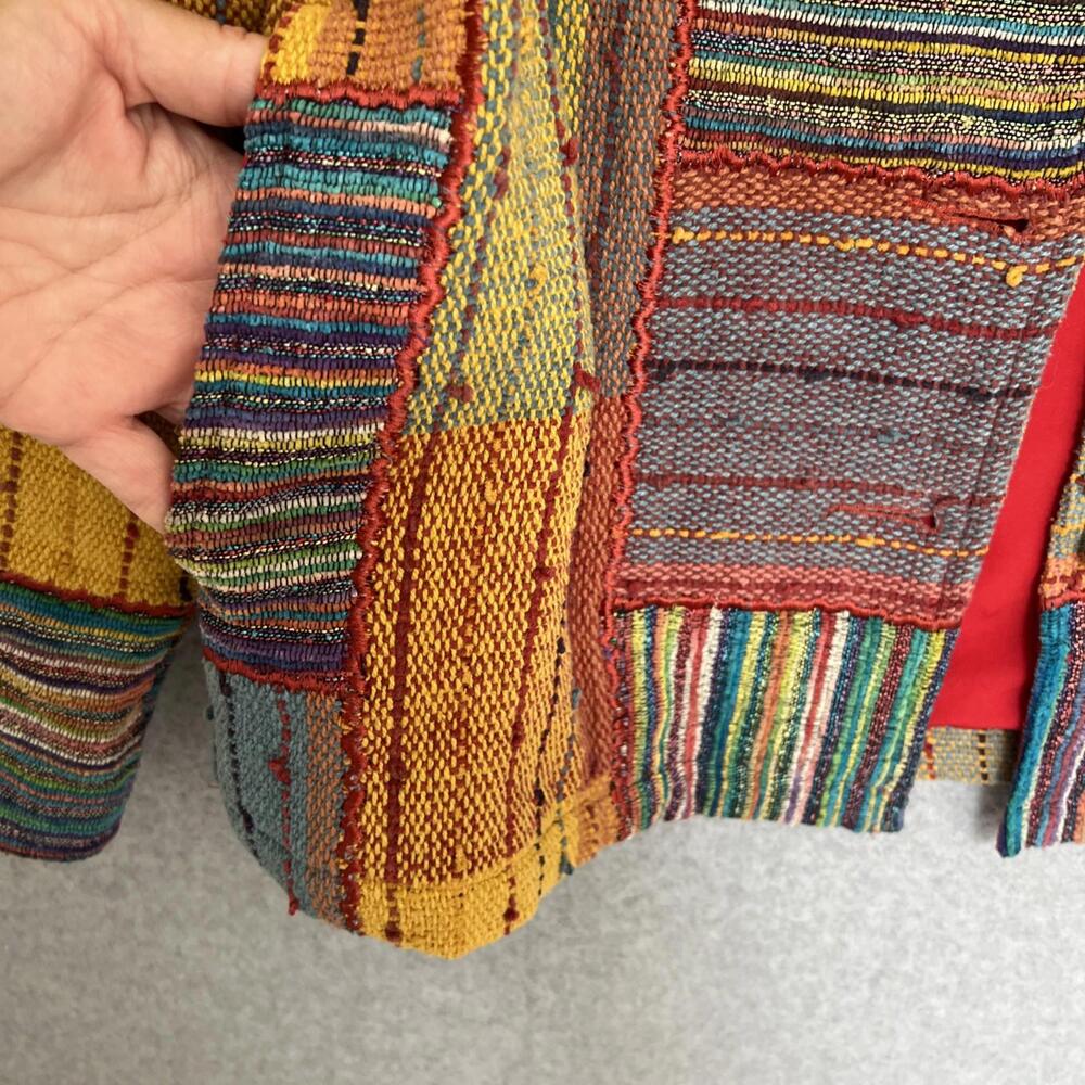 Travelsmith Patchwork Woven Jacket Small Textured… - image 7
